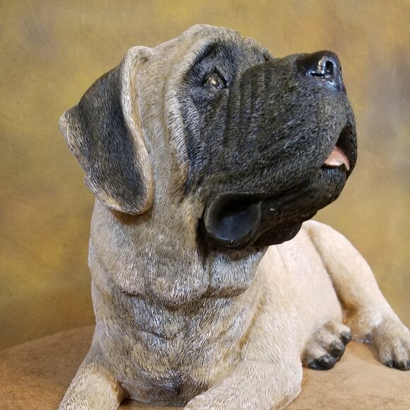 Dog Large Figurine - Mastiff Style - Older Resin - Picture 2 of 13